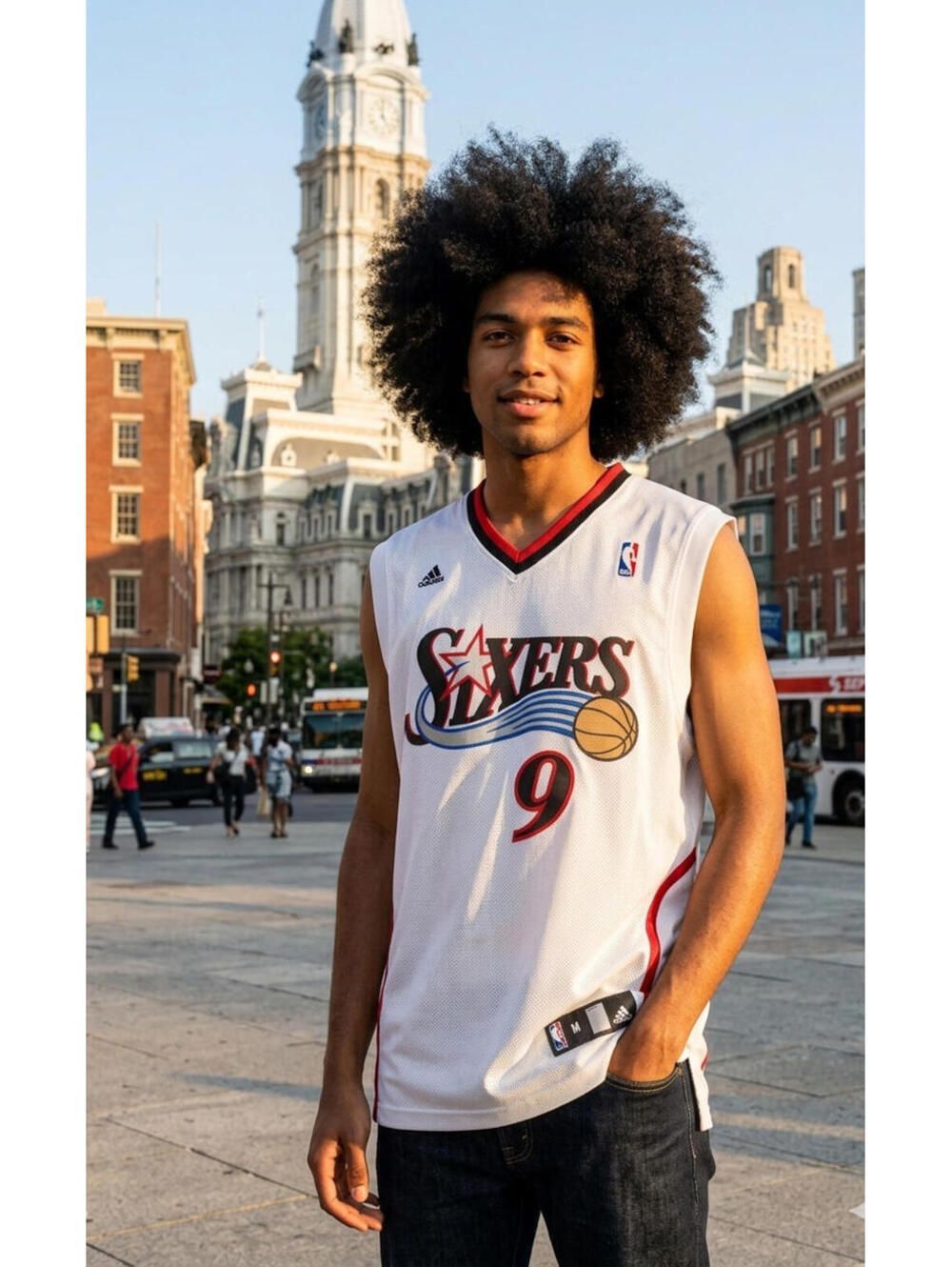 Vintage Andre Iguodala Philadelphia 76ers Adidas Swingman MEDIUM Jersey White